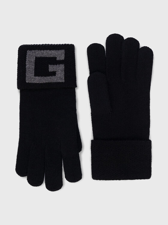 Black knitted gloves - 1
