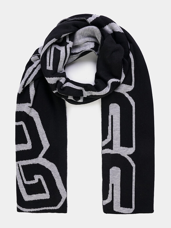 Black scarf with logo print - 2