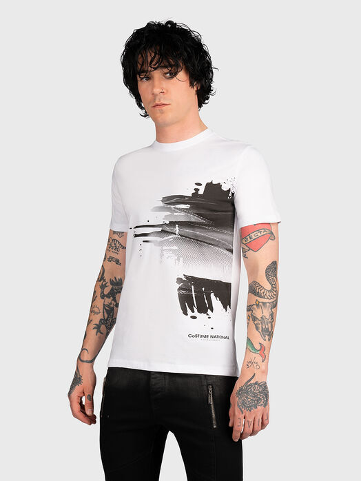 Cotton T-shirt with contrasting print