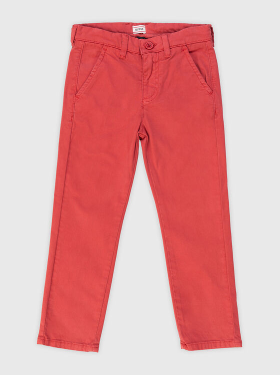 Dark blue trousers with logo embroidery - 1