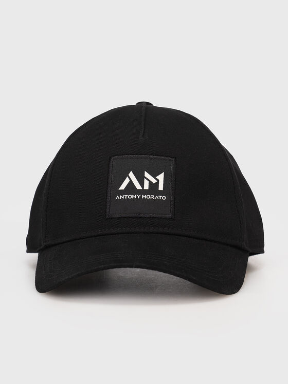 Pălărie neagră cu petic logo - 1