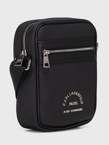 Black crossbody bag with metal logo lettering - 5