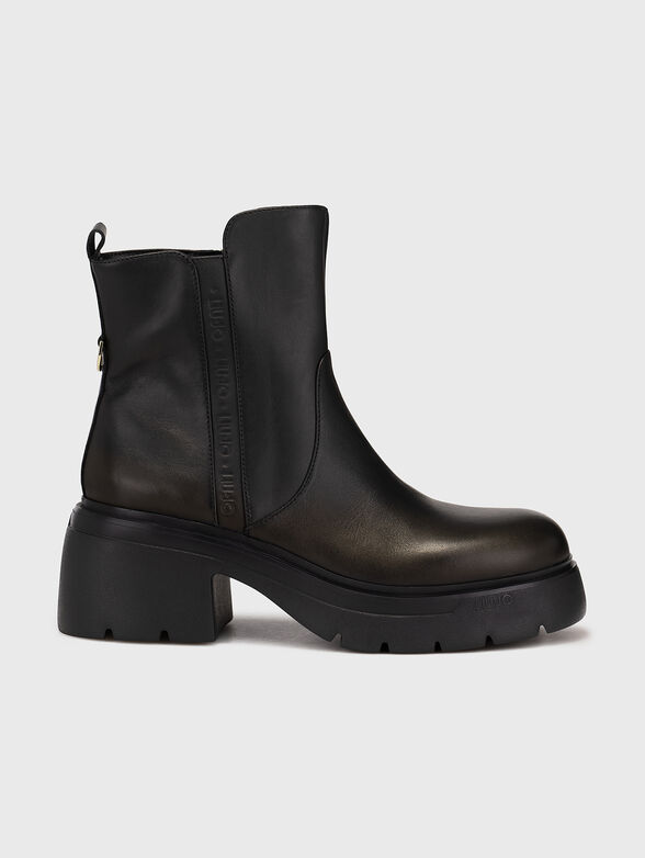 CARRIE 06 leather ankle boots with logo detail - 1