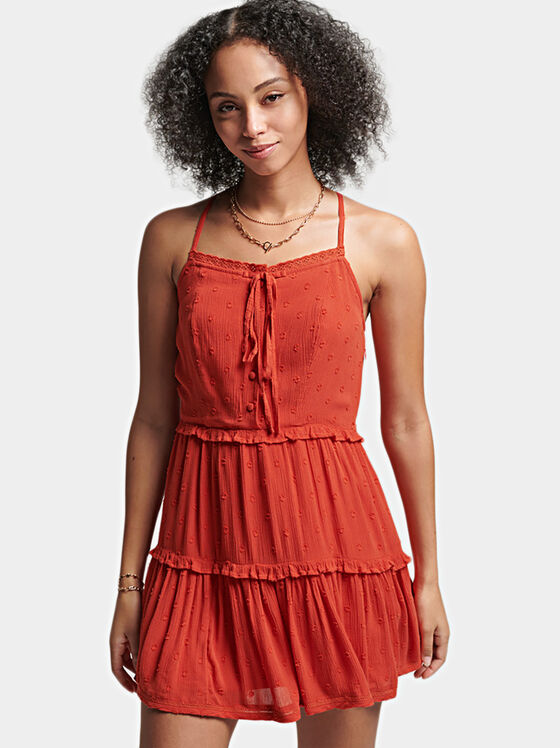 Rochie scurtă cu broderie - 1
