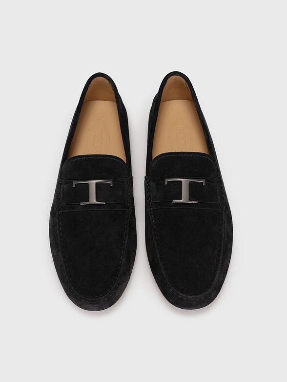 Black suede loafers with metal detail - 6