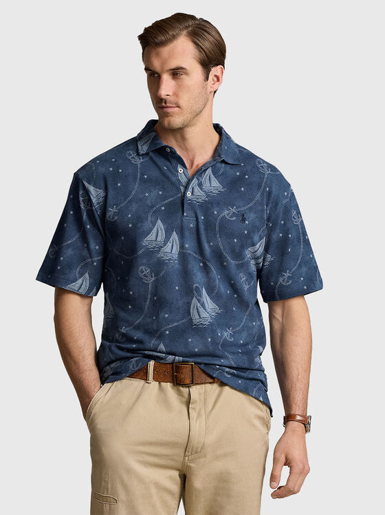 Tricou polo cu imprimeu și logo brodat - 1