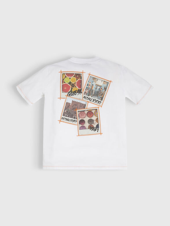 White T-shirt with accent print on the back - 2