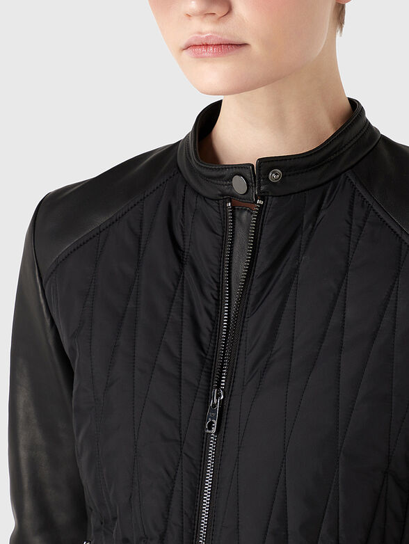 Biker jacket with leather details - 3