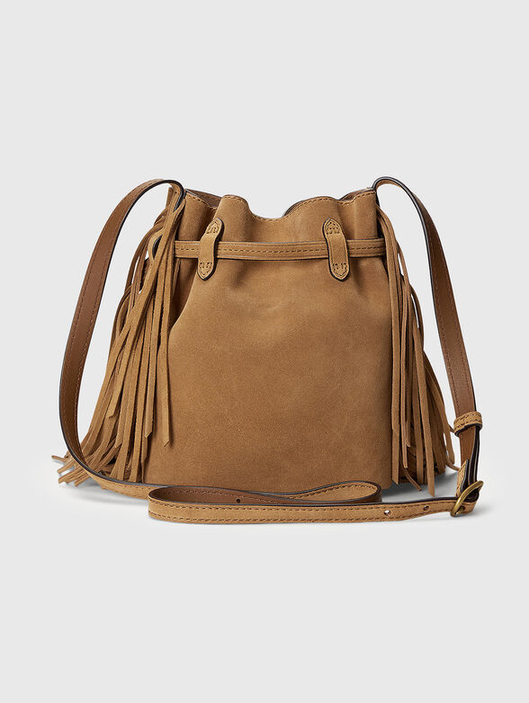 Leather bucket bag with fringe - 3