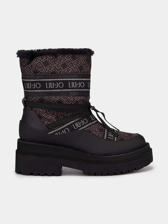 PURPLE 31 ankle boots with monogram logo print - 1