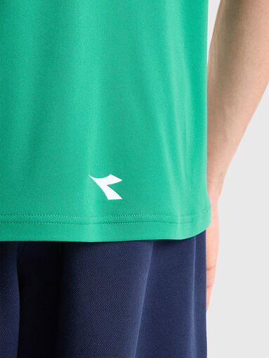 Green T-shirt with logo inscription - 3