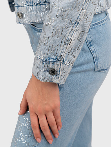 Denim jacket with rhinestones - 4