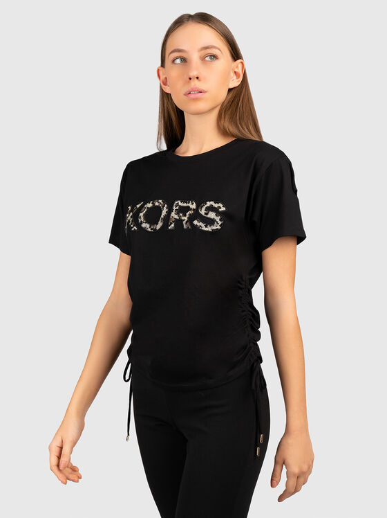 Black sequinned T-shirt - 1