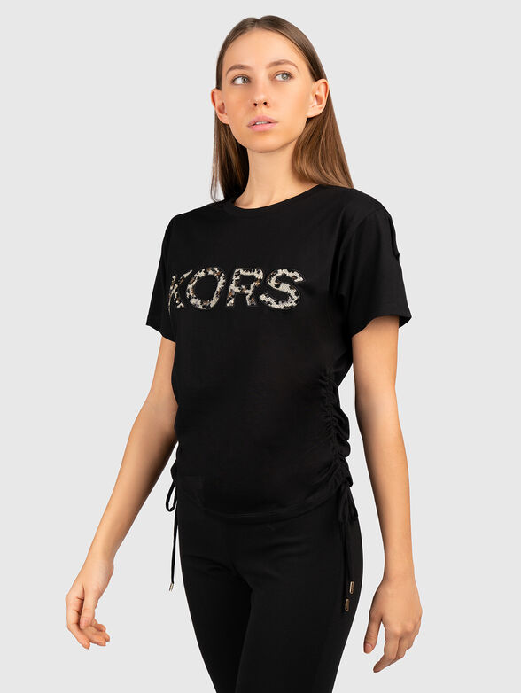 Black sequinned T-shirt - 1