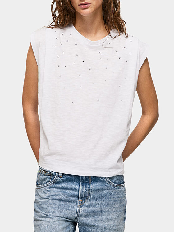 Blue top MORGANA with glittering appliqués - 1