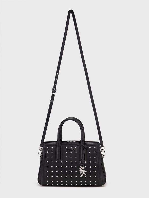 Leather bag with silver details and logo - 2