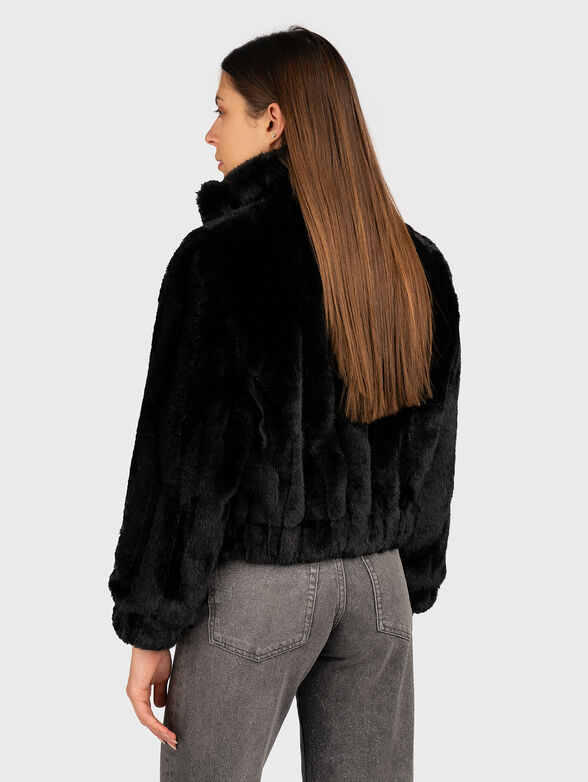 Black short coat with soft texture - 3