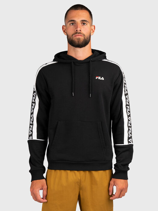 TEFO black sweatshirt with logo branding 