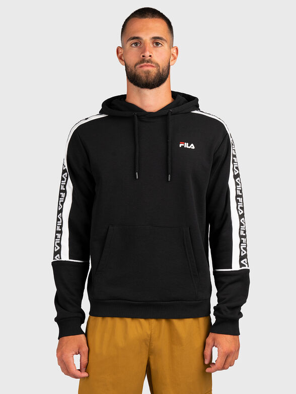 TEFO black sweatshirt with logo branding  - 1