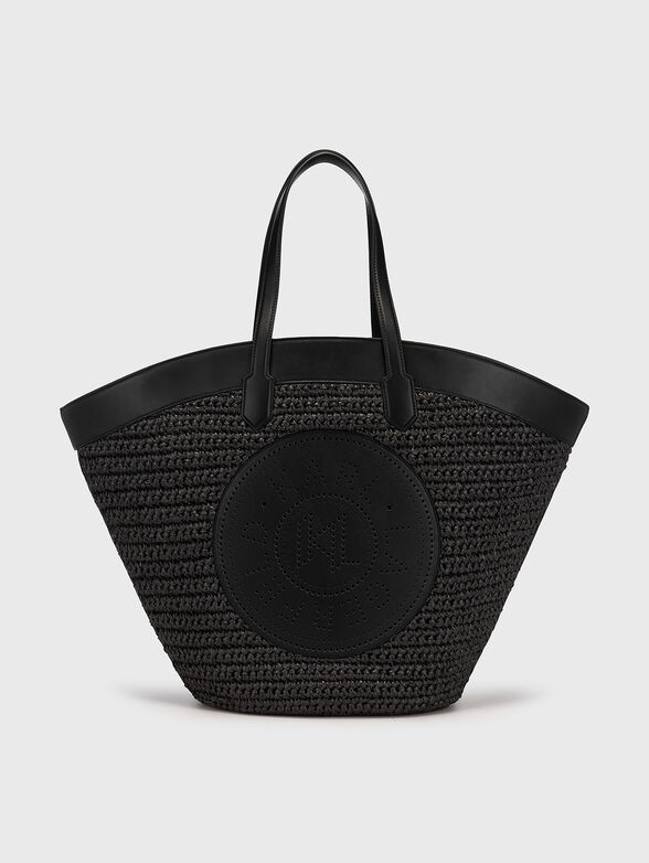 Large K/TULIP raffia tote bag - 1