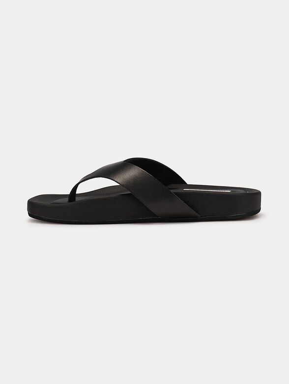 LIDO leather slides with logo - 4