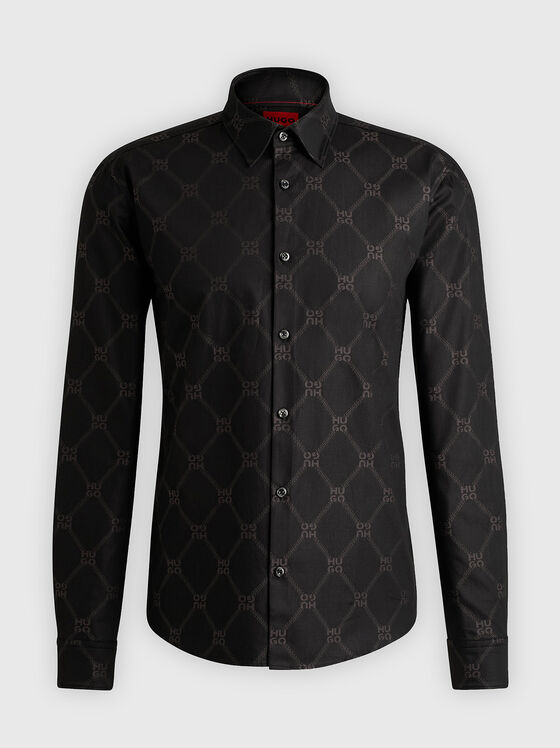 Slim cotton shirt with monogram - 1