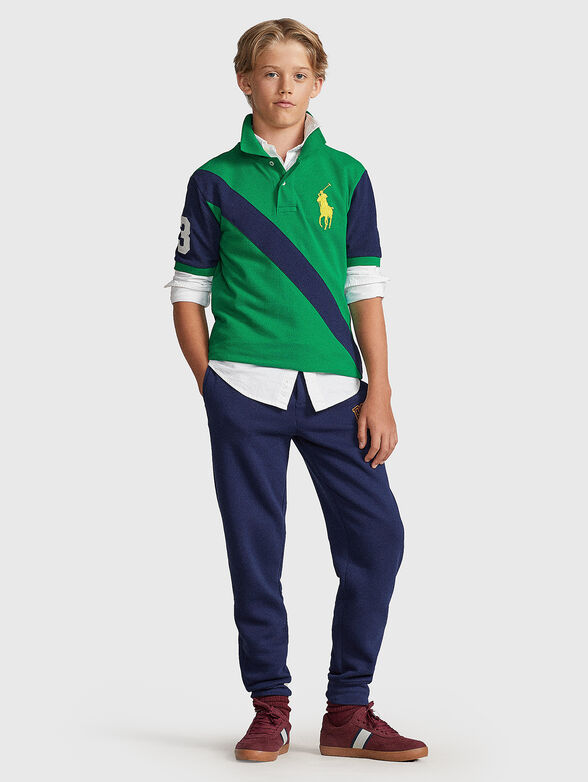 Green Polo shirt with contrast details - 2
