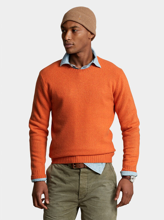 Orange wool blend sweater - 1