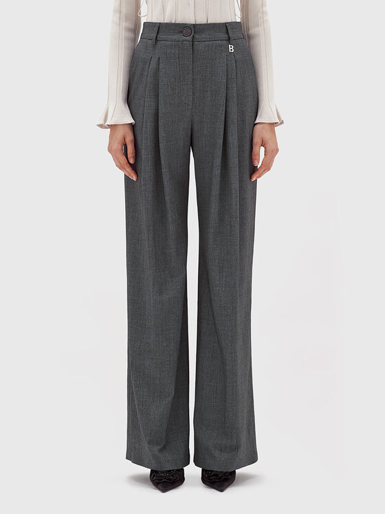 Pantaloni drepți cu fante - 1