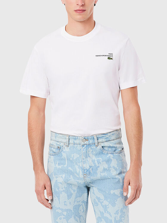 Tricou din bumbac cu accent pe spate - 1