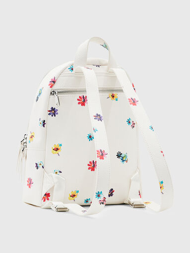 Black backpack with contrasting floral motifs - 3