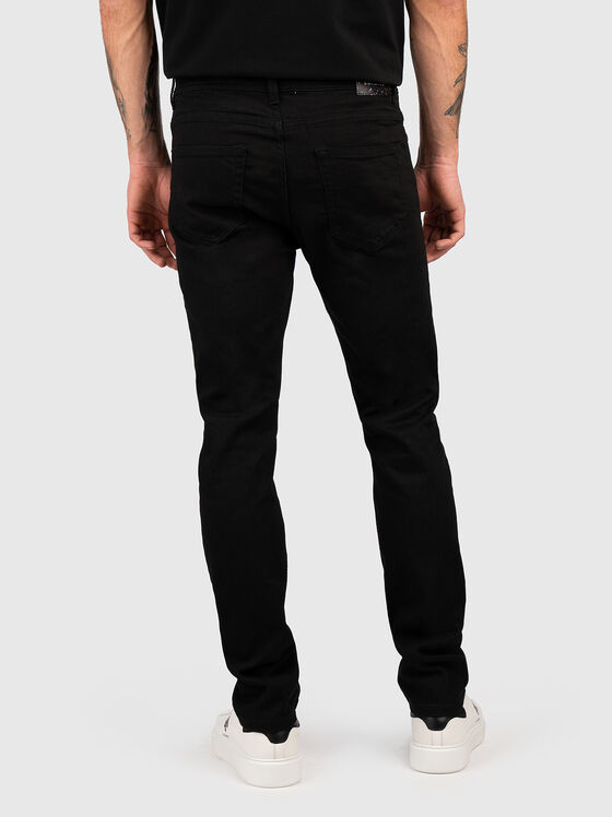 Black cotton blend jeans  - 2