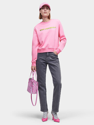 Pink sweatshirt with embroidered logo - 5