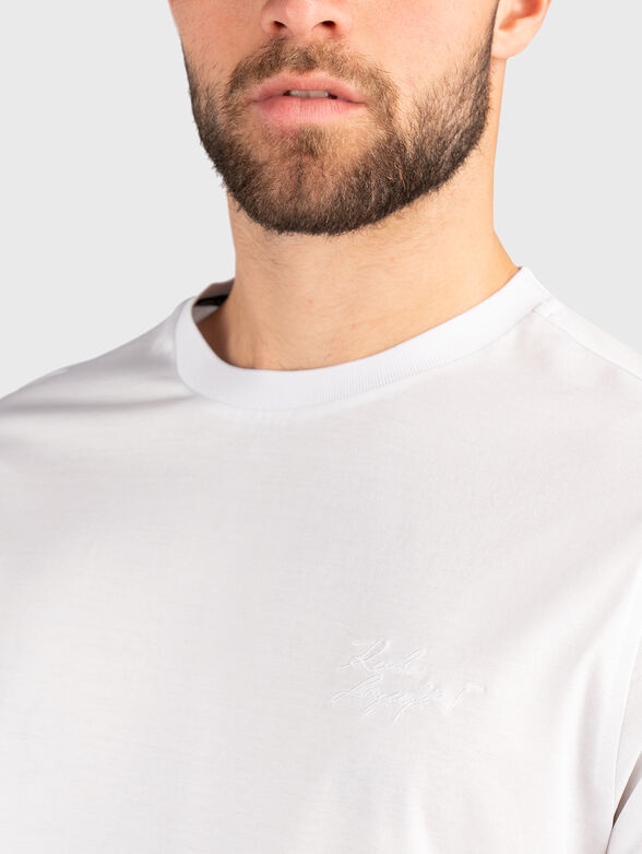Cotton T-shirt in beige color  - 4