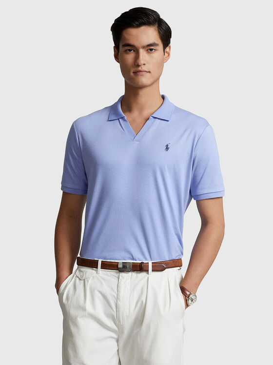 Tricou polo cu guler în V - 1
