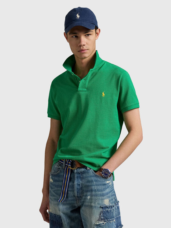 Tricou polo din bumbac cu logo în contrast - 1