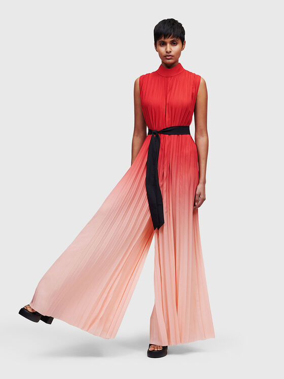 Pleated jumpsuit with ombre effect - 1