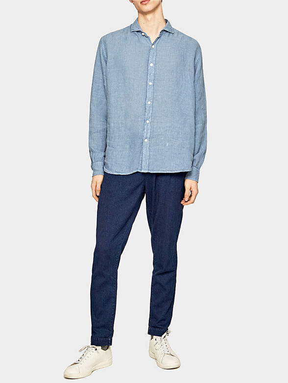 LAMONT blue linen shirt - 2