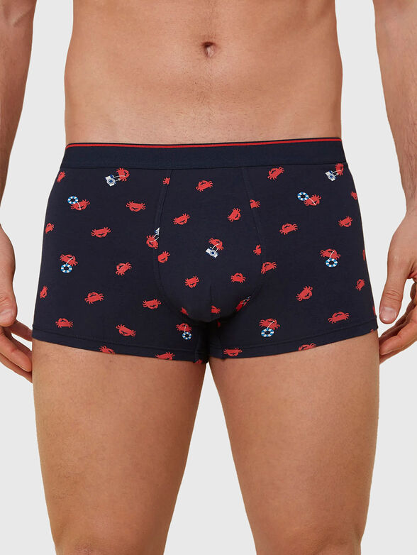 RIVIERA CLUB dark blue trunks with print - 1