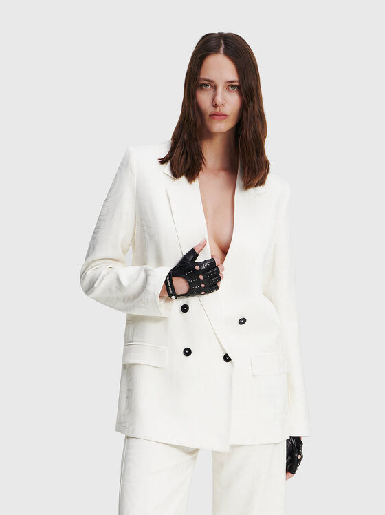 White blazer with contrasting buttons - 1