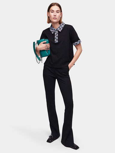 Polo shirt with bouclé details - 5