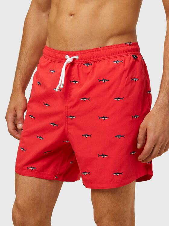 SEA BREEZE beach shorts with embroidered details - 1