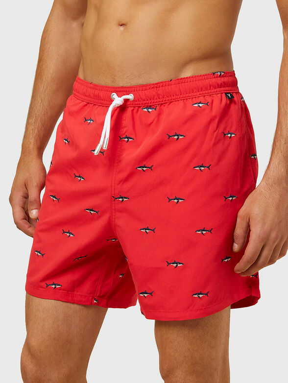 SEA BREEZE beach shorts with embroidered details - 1
