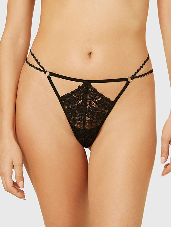 ECLIPSE black G-string with lace - 1