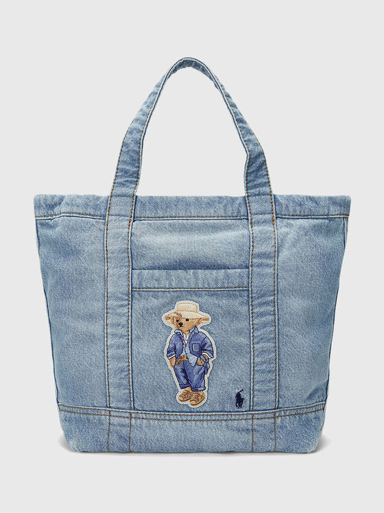 Geantă din denim cu broderie Polo Bear - 1