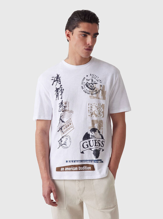 Tricou cu imprimeu contrastant - 1
