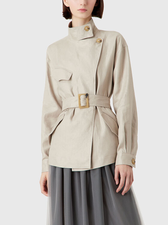 Short linen trench - 1