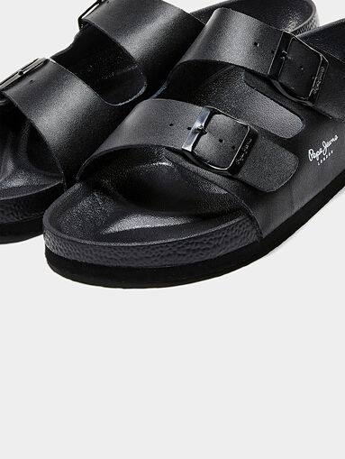 Black sliders with logo print - 3