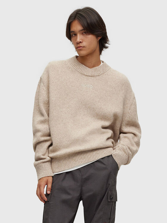 Oversized sweater in wool blend  - 1