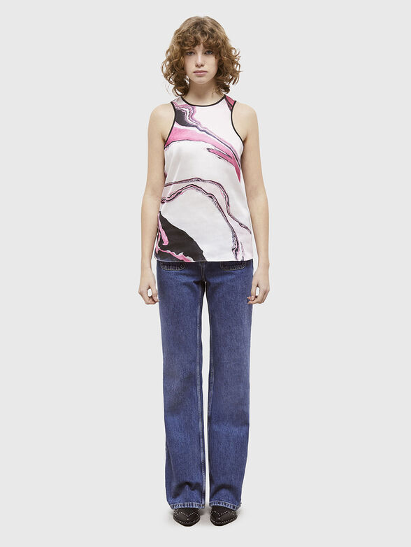 Top with accent print - 2